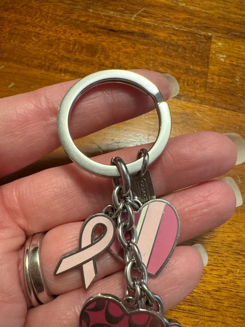 Coach‎ Pink Ribbon Keychain
